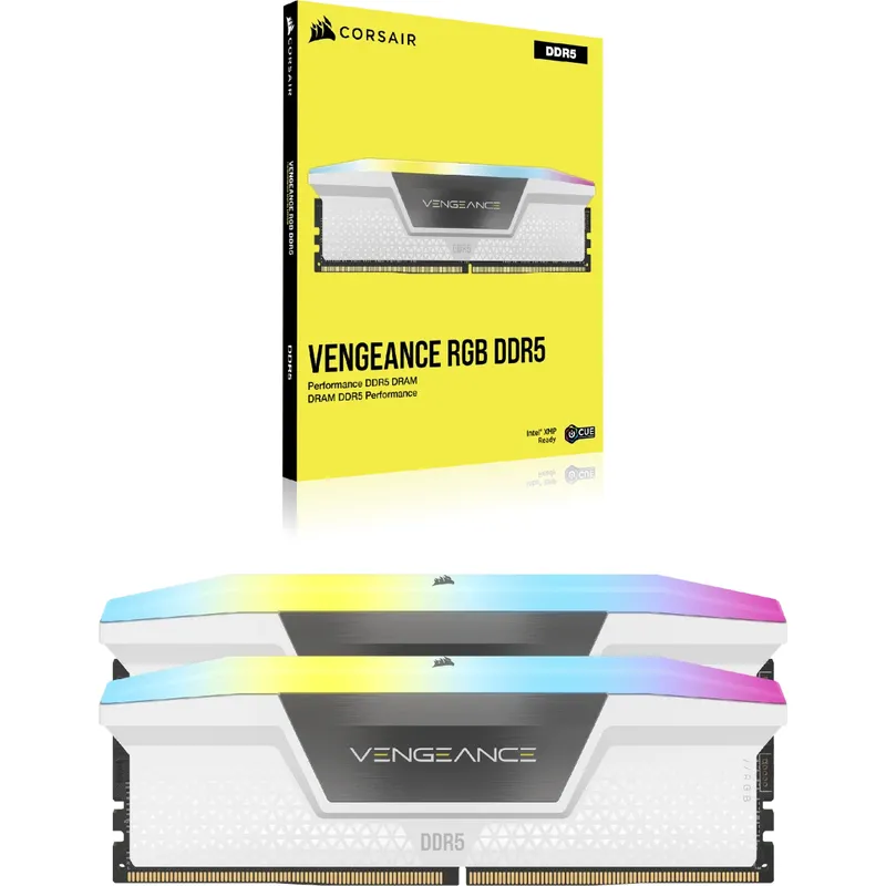 Ram Corsair Vengeance Rgb White Heatspreader DDR5 32Gx2 6000 64G, RGB LED, 1.35V CMH64GX5M2B6000C40W