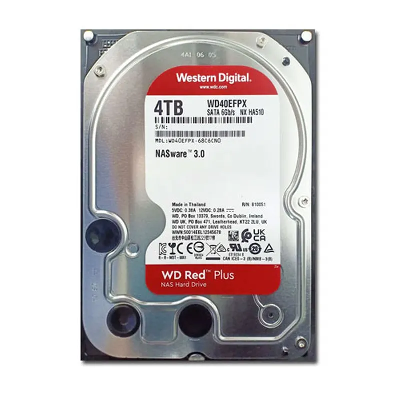 Ổ cứng HDD WD Red Plus 4TB 3.5" SATA 3/ 256MB Cache/ 5400RPM (Màu đỏ) WD40EFPX