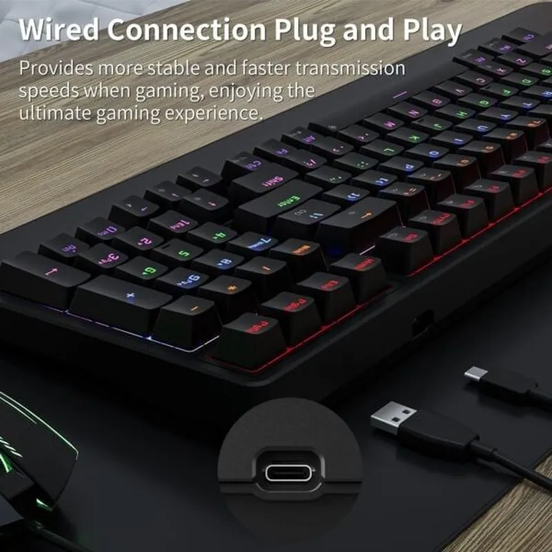 Bàn phím cơ Gaming Newmen GM328 | Black, red switch