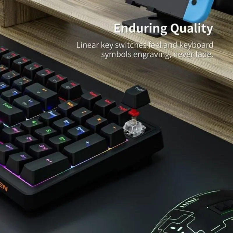 Bàn phím cơ Gaming Newmen GM328 | Black, red switch