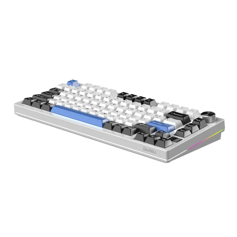 Bàn phím cơ Dare-U EK75 Pro AL White Blue | Wireless, case nhôm, Cloud (Linear) Switch
