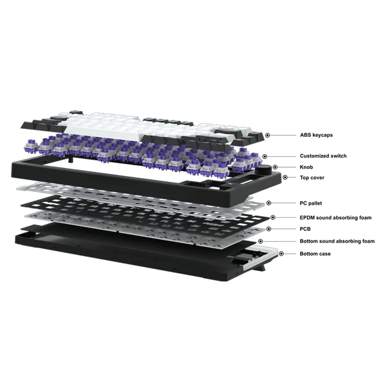 Bàn phím cơ Dare-U EK75 Full White | Dream (Linear) Switch