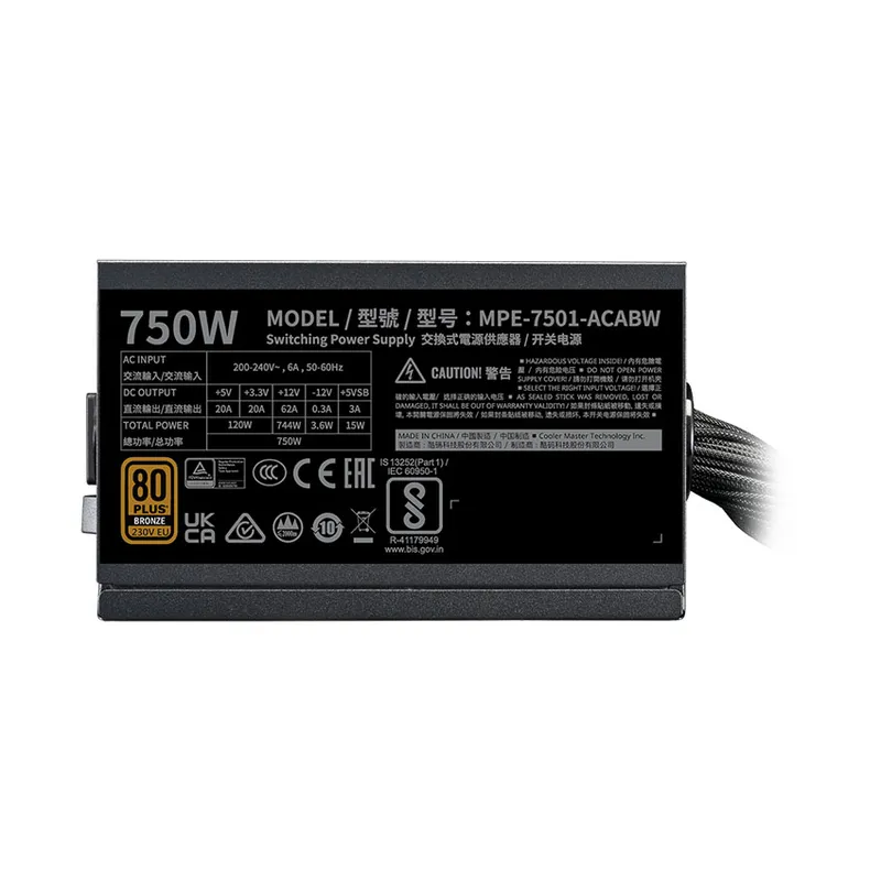 Nguồn máy tính Cooler Master MWE 750W Gold V3 | Cáp liền, ATX 3.1