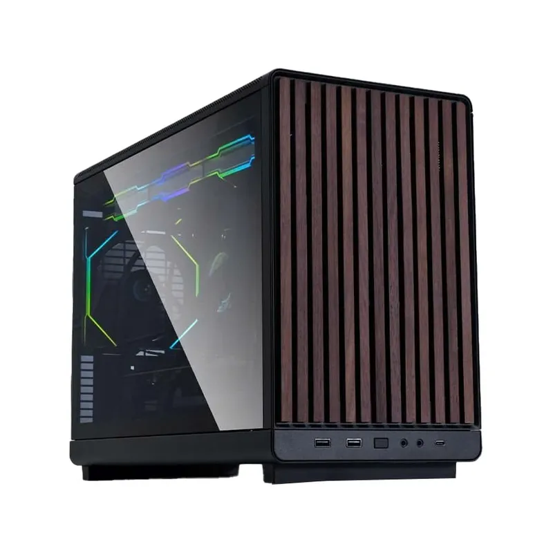 Vỏ Case Lian Li A3 M-ATX - Đen | Mặt gỗ, nắp hông kính (CASELLA3XWDG)