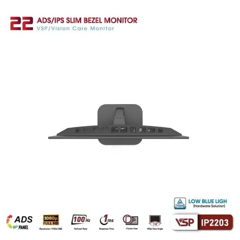 Màn Hình Máy Tính VSP IP2203 | 21.5 inch, IPS, Full HD, 1ms, 100Hz, TUV bảo vệ mắt