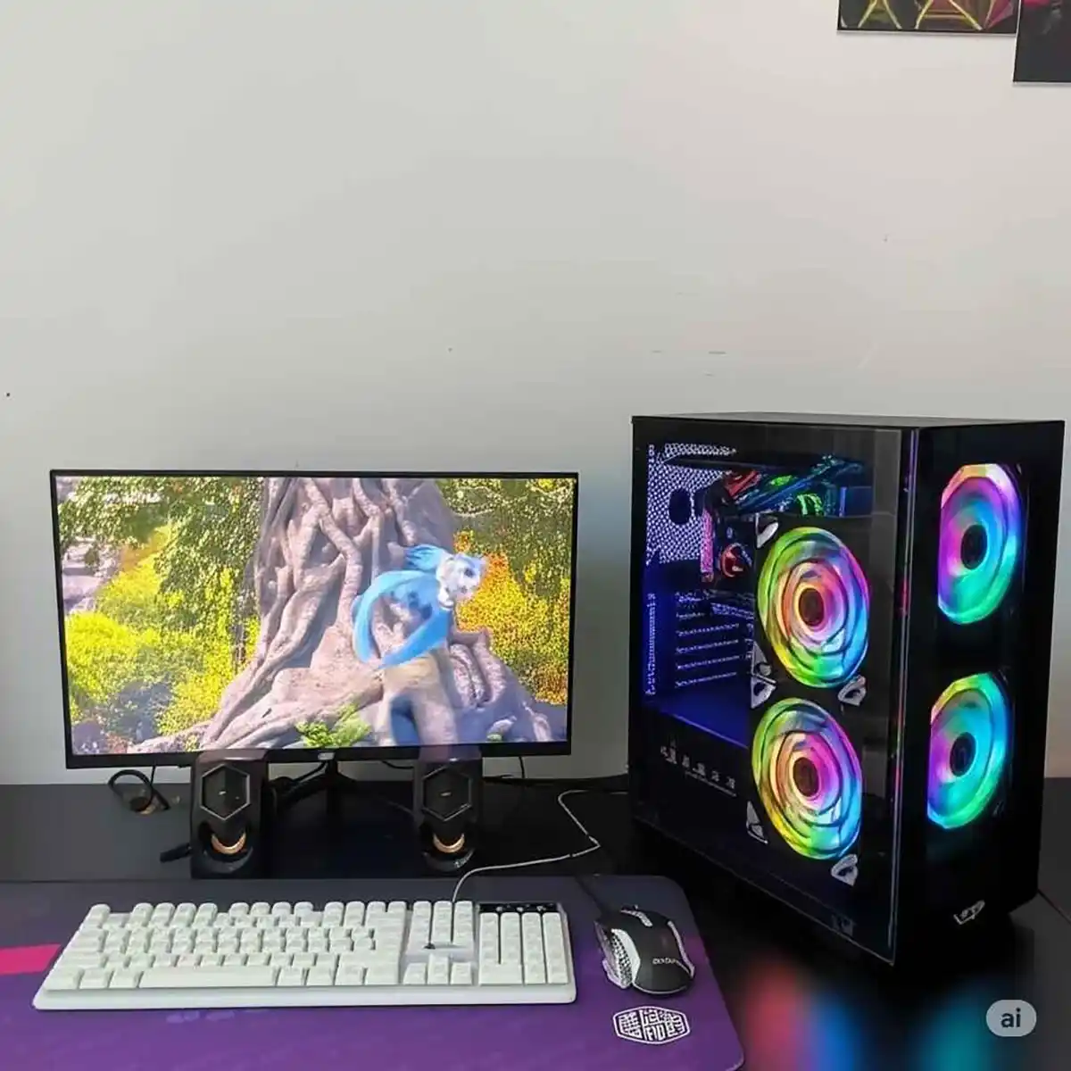 Dàn Pc Gaming Đen B760M I5 13400F 16GB RTX 5060  Kèm Màn Hình 24inch 180Hz 