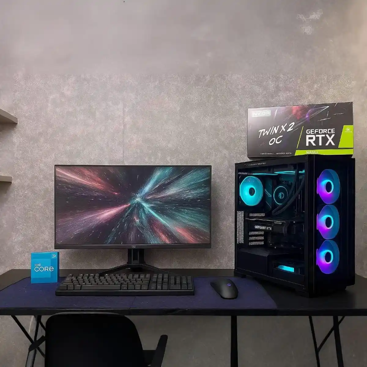 Dàn Pc Gaming Full Trắng B760M I5 13400F 16GB RTX 5060  Kèm Màn Hình 27inch 180Hz 