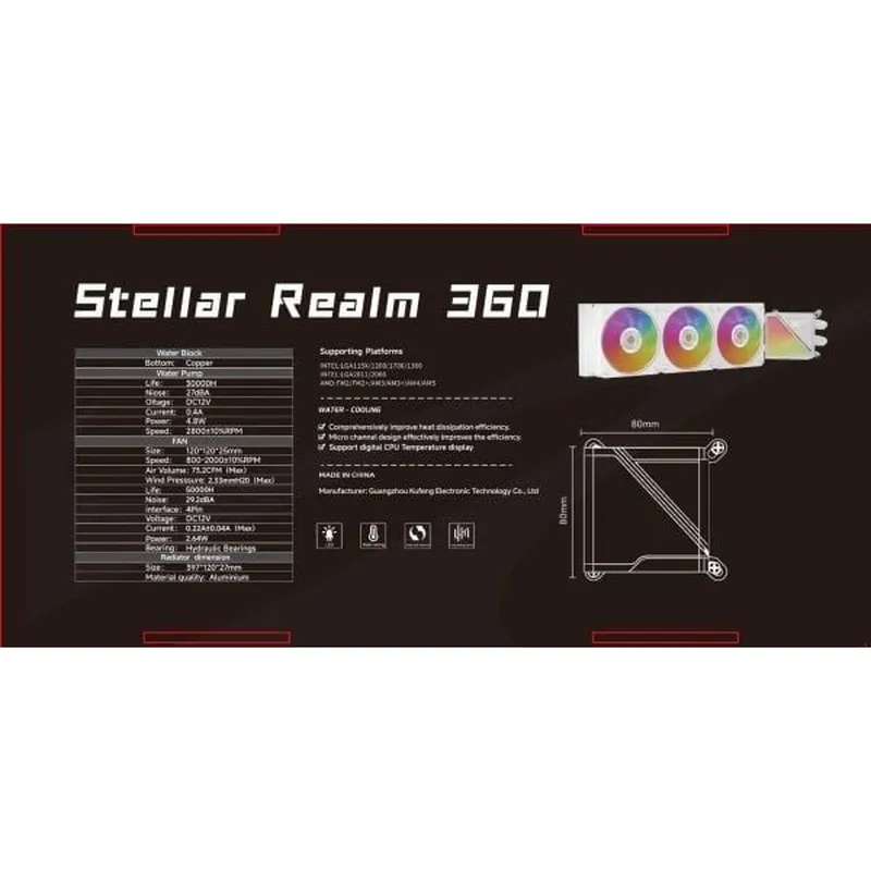 Tản nhiệt nước Leopard Stellar RealM 360 ARGB Digital
