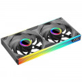 Fan Case Leopard Starlink ARGB 240 - Đen, gió ngược | Set 2 fan liền khối, hiển thị tốc độ