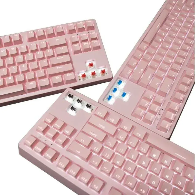 Bàn Phím Cơ E-Dra EK387 Dream Pink Gaming Led TKL Red Switch (Hồng)
