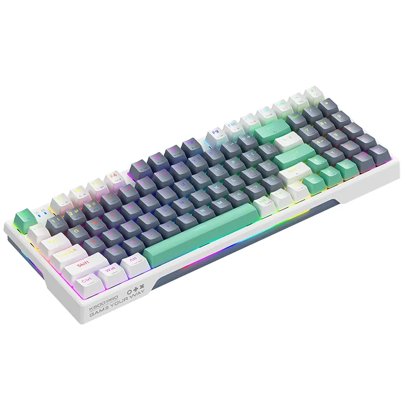 Bàn phím cơ Machenike K500 Pro-B94W | Wireless, Tri-Mode RGB, Grey, Silver Switch