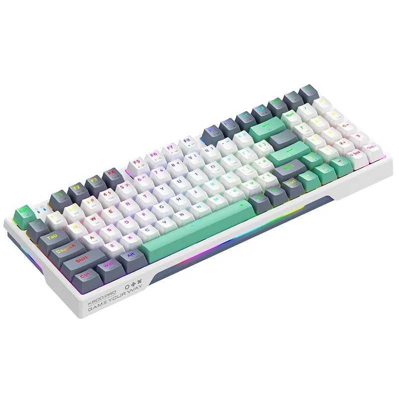 Bàn phím cơ Machenike K500 Pro-B94W | Wireless, Tri-Mode RGB, White, Silver Switch