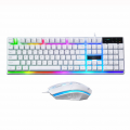 Combo phím chuột giả cơ G21 chuyên game | Trắng, Led Rainbow