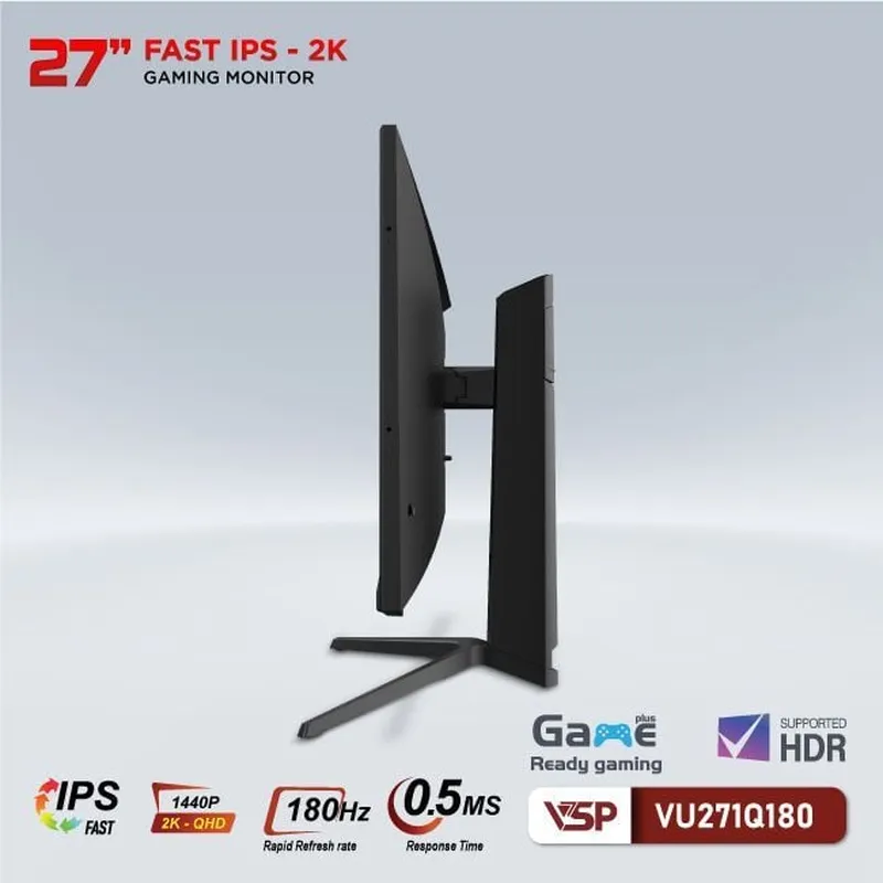 Màn Hình Máy Tính VSP VU271Q180 | 27 inch, 2K, Fast IPS, 180Hz, 0.5ms