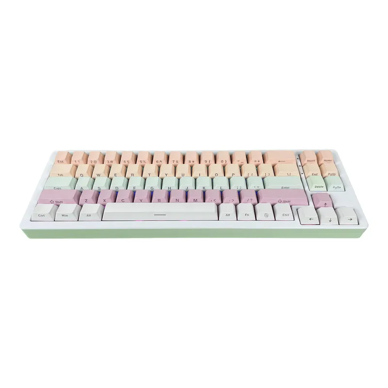 Bàn Phím Cơ Không Dây Xinmeng M71RGB , White Pink (Case Nhôm,Triple Mode, Hostswap, Rgb)