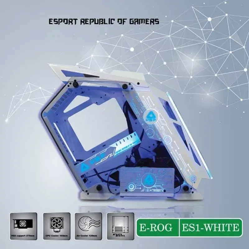 Vỏ Case VSP ESPORT ROG ES1 Gaming (No Fan) (Trắng)