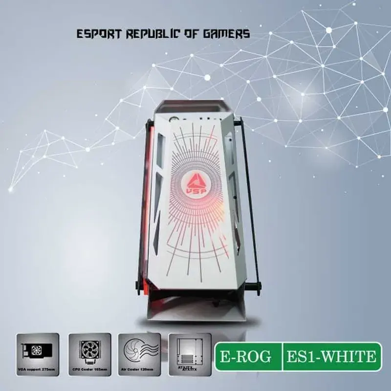 Vỏ Case VSP ESPORT ROG ES1 Gaming (No Fan) (Trắng)