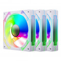 Quạt tản nhiệt PC Coolmoon F3 | Kit 3 fan 122mm, ARGB, Trắng