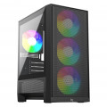 Vỏ Case Gaming LinkTech Bahamut M 4F M-ATX (Kèm Sẵn 4 Fan Fixed RGB) - Đen