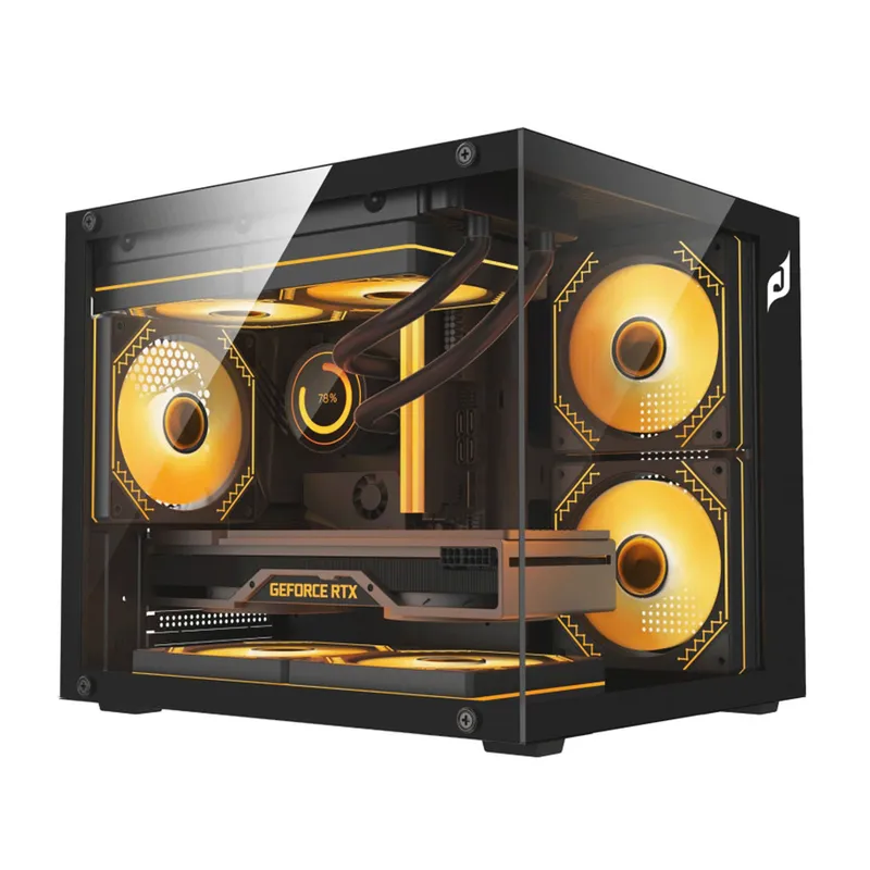 Vỏ case Vỏ case E-Dra ECS 1305 | M-ATX, hồ cá, đen