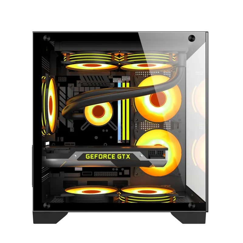 Vỏ case Vỏ case E-Dra ECS 1305 | M-ATX, hồ cá, đen