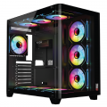 Vỏ case Magic Gaming GA-02 Curved F-ATX Support AIO 360 (Hồ Cá) Không Kèm Sẵn Fan - Đen