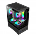 Vỏ Case EDRA ECS1303H | M-ATX/ITX, Kính cường lực, Hỗ trợ 5 fan 120mm, Đen