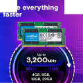 RAM Laptop Crucial 16GB DDR4 3200MHz SODIMM | (1x16GB), CL22, 1.2V (CT16G4SFRA32A)