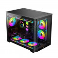 Vỏ Case LinkTech Siren M (Chưa kèm Fan) | M-ATX/ITX, Mặt kính cong, Đen