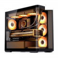 Thùng máy Jonsbo D300 - Black | Micro ATX, kính cong