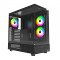 Thùng máy Montech XR ATX - Black | Hồ cá, kèm sẵn 3 fan