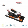 Bàn Phím Giả Cơ Có Dây VSP VK78 | Black-White-Orange (KM04-VK78000164)