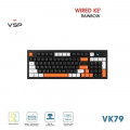 Bàn Phím Giả Cơ Có Dây VSP VK79 | Black-White-Orange (KM04-VK79000164)