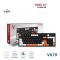 Bàn Phím Giả Cơ Có Dây VSP VK79 | Black-White-Orange (KM04-VK79000164)