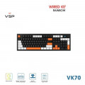 Bàn Phím Giả Cơ Có Dây VSP VK70 | Black-White-Orange (KM04-VK70000164)