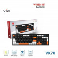 Bàn Phím Giả Cơ Có Dây VSP VK70 | Black-White-Orange (KM04-VK70000164)