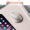 Chuột văn phòng INPHIC DR6 Chính Hãng | Wireless, Bluetooth, 2400 DPI, 84g, Trắng Xám