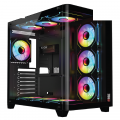 Vỏ Case Magic Gaming GA-02 Curved F-ATX Support AIO 360 (Hồ Cá) Không Kèm Sẵn Fan - Đen
