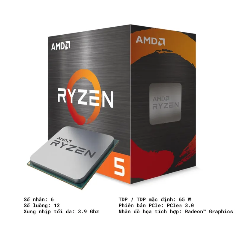 CPU AMD Ryzen 5 5600G | AM4, Upto 4.40 GHz, 6C/12T, 16MB, Box Chính Hãng