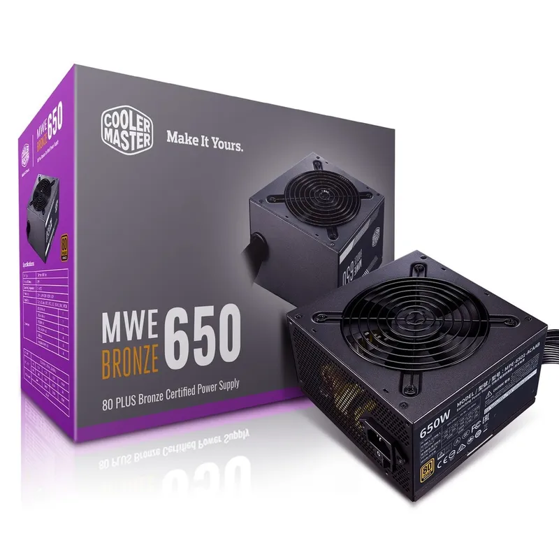 Nguồn Máy Tính Cooler Master 650W MWE 650 V2 230V 80 Plus Bronze (MPE-6501-ACABW-B)