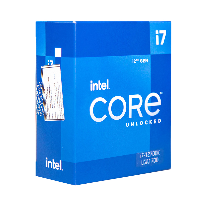 CPU Intel Core i7 12700K Box Công Ty (3.8GHz turbo up to 5.0Ghz, 12 nhân, 20 luồng, LGA 1700)