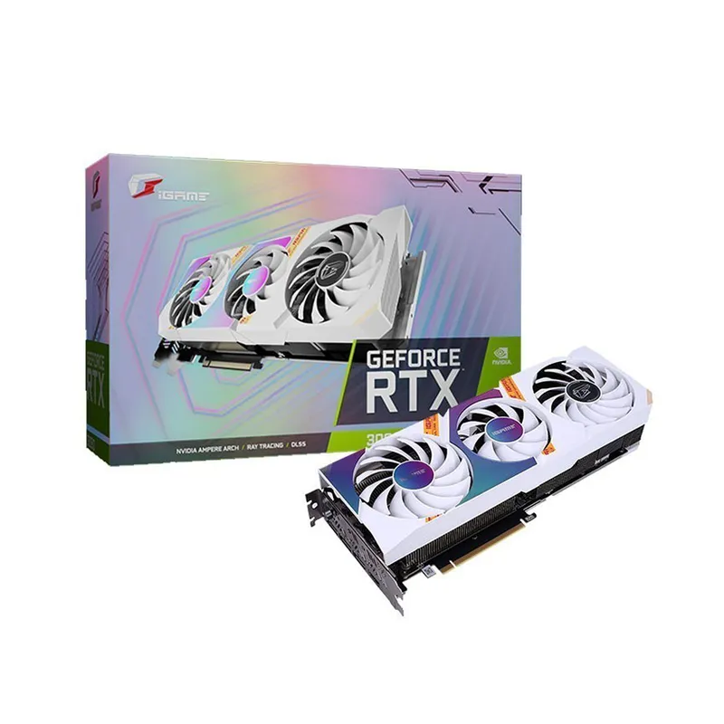 Card màn hình cũ Colorful iGame RTX 3060 Ultra White OC 12G L-V 3 Fan