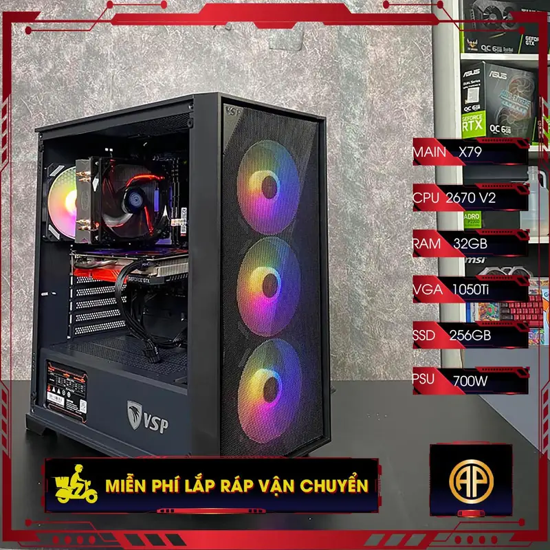  PC chuyên Treo Giả Lập  X79 XEON 2670V2 32GB GTX 1050Ti 