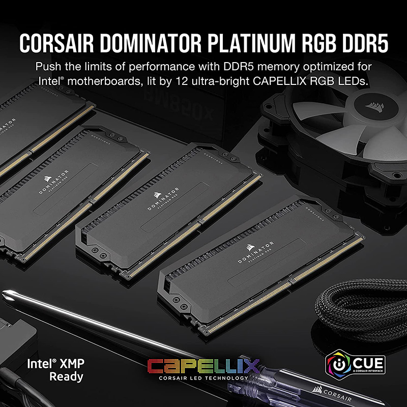 RAM Desktop Corsair Dominator Platinum 32Gb 5600MHz Ddr5 2*16Gb Rgb Black CMT32GX5M2X5600C36