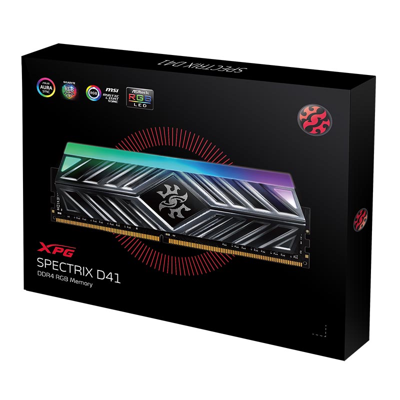 Ram Desktop Adata XPG D41 DDR4 16GB 3200 GREY RGB (AX4U320016G16A-ST41)