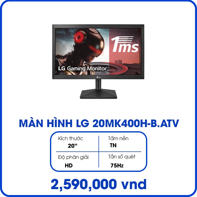 Màn hình LG 20MK400H-B (19.5 inch/HD/LED/200cd/m²/HDMI+VGA/60Hz/5ms)