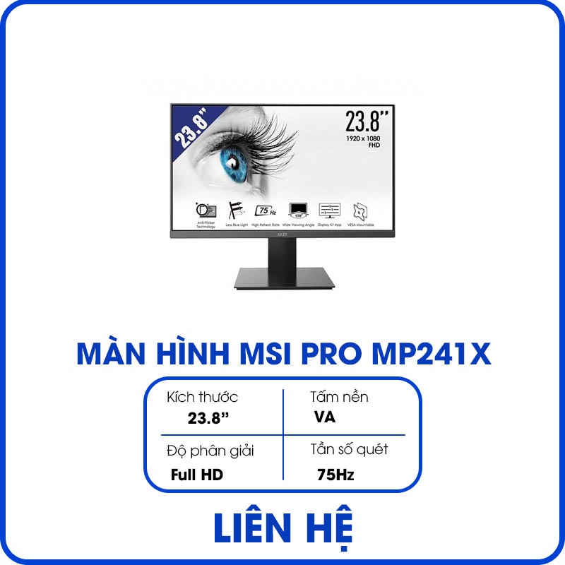 Màn hình máy tính MSI Pro MP241X (23.8 inch/FHD/VA/75Hz/8ms)