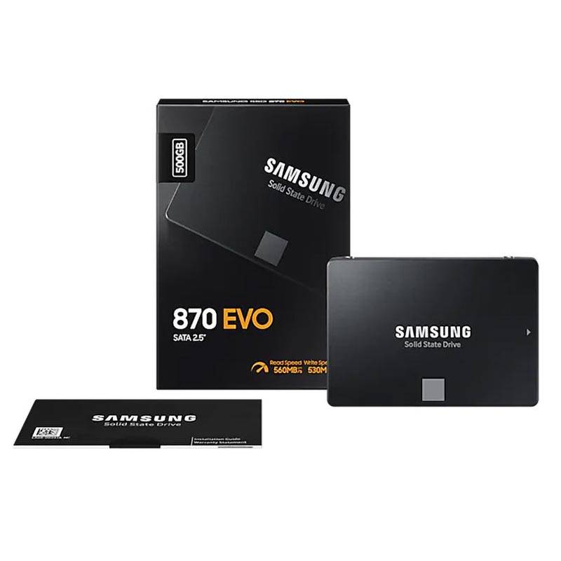 Ổ cứng SSD SamSung 870 EVO 500GB / 2.5" SATA III / 3 bit MLC NAND / Read up to 560MB/s - Write up to 530MB/s / Up to 98K/90K IOPS / 300TBW MZ-77E500BW