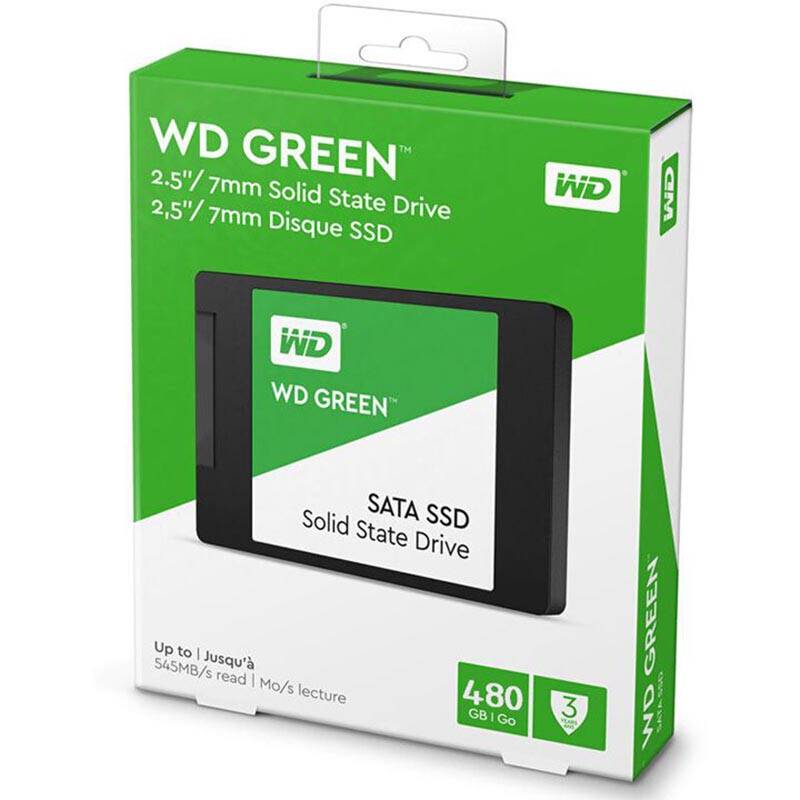 Ổ cứng SSD WD Green SSD 480GB / 2.5" 7mm / SATA III / Read up to 545MB/s - Write up to 465MB/s - Up to 37K/68K IOPS (màu xanh Green) WDS480G3G0A