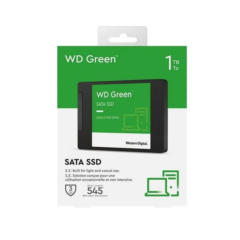 Ổ cứng SSD WD Green SSD 1TB/ SATA III /Read up to 545MB/s - Write up to 465MB/s - Up to 37K/68K IOPS (màu xanh Green) WDS100T3G0A